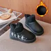 Botas de Nieve Nuevas de Otoño para Mujer con Felpa Gruesa Calientes Zapatos de Algodón Suela Gruesa Antideslizante Moda Versátil Superficie de Cuero Botas de Algodón Botas Cortas