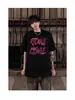 Camiseta Masculina de Manga Curta Versátil com Letra Estilo Americano Moda Verão Nicho Retrô Tendência Camiseta de Meia Manga Atacado