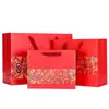 Bolsa de mão com flor de rosa branca e acabamento dourado, bolsa de mão para joias em papelão laminado, caixa de joias de alta qualidade combinando com sacola de presente