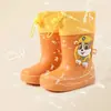 Botas de lluvia infantiles de Paw Patrol, zapatos de lluvia para uso escolar, adecuados para niños y niñas de preescolar, zapatos de agua antideslizantes con puños elásticos