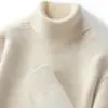 Caja de Regalo Suéter de Cachemira para Hombre de Edad Media y Joven Punto de Cuello Alto Otoño e Invierno Estilo Nuevo Suéter de Lana de Alta Gama como Capa Base