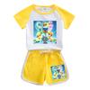 Ropa infantil Wangwang traje para niño y niña 2024 Verano nuevo camiseta de manga corta para niños pantalones cortos casual de dos piezas delgada