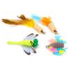 Resumo de Cabeças de Reposição para Varinha de Brinquedo para Gatos DIY Transfronteiriça, Brinquedos para Gatos, Varas de Pesca, Cabeças de Reposição para Varinha de Brinquedo para Gatos com Pena de Peixe Voador