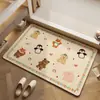 Alfombra de Piso para Baño de Barro de Diatomeas con Cachorro de Dibujos Animados, Felpudo para Inodoro en el Hogar, Resistente a Manchas, Secado Rápido, Absorbente de Agua, Alfombra Antideslizante para Piso de Baño