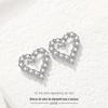 S925 Sterling prata em forma de coração brincos para meninas cheias de diamante amor design ins estilo brincos japonês e coreano criativo internet estilo popular