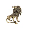 Nuevo Broche de Animal Retro para Hombre Corsage de Rugby Racing Pin de León con Pedrería Accesorios para Ropa Joyería