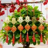 Linterna de Bendiciones del Festival de Primavera de Año Nuevo Adornos Colgantes de Bonsái Adornos Colgantes con Borla Roja Árbol de Nochevieja Planta en Maceta Adornos Colgantes Decorativos Venta al por Mayor