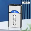 Isqueiro Recarregável Novo 2025 com Porta-Cigarros Integrado à Prova de Vento Criativo Portátil Masculino Anti-Pressão e à Prova de Umidade Porta-Cigarros