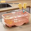 Estante de Drenaje para Fregadero de Cocina Bnbs, Estante para Platos, Cesta con Filtro de Agua para Lavar Platos y Verduras