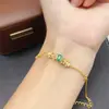 Pulseira de Esmeralda Natural Transfronteiriça para Mulheres, Acessório de Nicho de Luxo, Joia de Prata 925, Joia de Luxo 4*6, Venda Direta de Fábrica