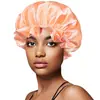Gorro de Noche de Doble Capa con Borde para Orejas Más Vendido de Amazon, Elegante Gorro Elástico Rizado para el Cabello de Mujer, Gorro de Ducha para Salón de Belleza
