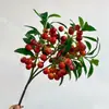 Envío Directo de Fábrica de Frutas y Verduras Artificiales Realistas, Selección Transfronteriza de Flores de Cerezo de un Solo Tallo, Manzanas, Caquis, Naranjas para Decoración del Hogar