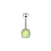 Venta al por mayor transfronteriza de nuevos y modernos Anillos para el Ombligo y Tachuelas para el Ombligo de Acero Inoxidable Escarchado de Color Caramelo con Piedra de Ojo de Gato Iridiscente Joyería para Piercings