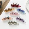 Pinza de plátano de acetato, pinza para coleta, accesorios elegantes para el cabello, horquilla vertical grande, horquilla de flor de cristal de pedrería, tocado, transfronterizo
