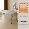 Mesa plegable para uso doméstico, acero inoxidable, portátil, adecuada para camping, picnics, barbacoas, montaje de puestos, mercados nocturnos, no requiere instalación, mesa de comedor plegable