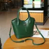Bolso de Mujer Transfronterizo Cuero Genuino Bolso Cesta de Verduras Vintage Cuero Vacuno Curtido Vegetal Bolso Balde Gran Capacidad Bolso de Mano Moderno 8858