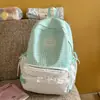 Mochila Transparente con Lunares de Encaje Estilo Coreano Juvenil para Estudiantes, Salidas de Vacaciones con Amigos, Mochila Pequeña Estilo Dulce