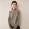 Suéter de punto trenzado de cachemira para mujer, estilo otoño e invierno, hilo de punto de colores con lunares, base de cachemira holgada y estilizada con cuello semi-alto