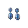 Conjunto de Pendientes Ovalados con Incrustaciones de Diamante y Aguja de Plata Estilo Palacio Vintage Exquisitos Accesorios de Fiesta de Lujo Ligero de Gama Alta para Mujeres