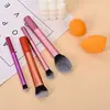 Set de 8 Brochas de Maquillaje con Mango Degradado Cerdas Suaves para Polvos Rubor Sombras de Ojos Set Completo para Principiantes Maquillaje de Color Herramientas de Belleza