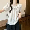 Camiseta de Algodón Estilo Casual 2026 para Mujer, Corte Holgado, Suave y Sencilla, Ropa Diaria, Elementos Chinos, Top para Ir al Trabajo