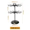 Soporte Giratorio de Hierro Forjado de Dos Niveles para Joyería Estante de Almacenamiento de Escritorio Colgante Estante de Exhibición para Labiales Collares Pulseras Llavero Soporte para Labiales