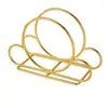 Soporte de mesa semicircular en stock, portarrollos de papel de arte en hierro, varios estilos, clip para pañuelos de sala de estar, portanapkins de pie, almacenamiento de pañuelos