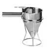 Funil para Bolinhos de Polvo, Funil Cônico, Funil para Bolinhos de Peixe de Aço Inoxidável com Suporte, Separador Dispensador de Massa