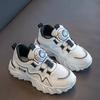 Tenis blancos para niños 2024 Otoño Nuevo Zapatos Torre para niños Botón giratorio Zapatos de malla transpirable de malla para niñas