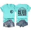 Ondas de Barco Raios de Sol Amazônia Ebay Site Independente Moda Casual Feminina Camiseta de Manga Curta com Decote em V