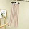 Pantalones de pijama de modal finos con cordones, pierna ancha, hasta el suelo, nuevo estilo de verano, cintura alta, holgados, corte recto, pantalones largos fluidos, estilo coreano