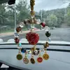 Bolsa de Brocado de la Suerte con Ceniza de Incienso, Vidrio Esmaltado y Pan de Oro, con los Cinco Dioses de la Riqueza, adecuada para áreas escénicas, templos, colgantes de coche y colgantes de bolsa