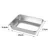 Venta Directa de Fábrica Plato Cuadrado Placa para Barbacoa de Acero Inoxidable Bandeja para Comedor de Hotel Plato para Preparación de Comidas Plato para Almacenamiento de Ingredientes Recipiente para Frutas Crujientes