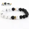 TEMU estilo explosivo transfronteiriço pedra natural pedra de pinho pulseira de contas bicolor moda simples alta qualidade versátil cordão de mão atacado