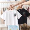 Camiseta de manga corta con estampado de dibujos animados para niño, de algodón, para verano, para bebé, de media manga, para niño