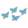 5 Aleación Goteo de Aceite Doble Colgante Mariposa Accesorios de Joyería Hechos a Mano Materiales DIY Cadena para Teléfono Materiales Colgante Venta al por Mayor