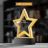 Nuevo trofeo de metal de cristal de alta calidad al por mayor, medalla anual de negocio para empleados destacados de empresa creativa, premios de competición