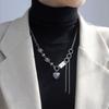 Colar Coração Xadrez Que Não Desbota Feminino Outono e Inverno Hip-Hop Design Nicho Personalizado Acessível Luxo Corrente Moletom Acessórios