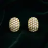 Pendientes Ovalados de Turquesa con Colgantes Estilo Retro de Hong Kong, Pendientes Elegantes de Perlas de Lujo Ligero Francés, Estilo de Celebridad de Internet de Moda