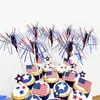 Foguetes do Dia da Independência dos EUA Picks para Placas Decoração de Mesa de Festa Sobremesa Picks de Guarda-chuva Bandeiras Toppers de Bolo Transfronteiriça