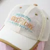 Sombrero de Sol de Verano 2026 para Niños, Gorra de Béisbol de Malla Completa con Letras, Visera Solar, Sombrero Hip-Hop Callejero, Comercio Exterior