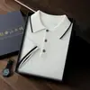 Suéter de Tricô Masculino de Manga Curta em Cashmere, Gola Polo, Pulôver Curto, Caimento Solto, Tamanho Grande, Camisa Básica - Nova Coleção Primavera/Verão 2026