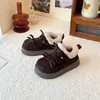 Botas de Nieve Nuevas de Invierno 2026 para Niños de Caña Baja Moda Doble Lazo Forro de Felpa Elegantes Zapatos Birkenstock de Algodón para Niñas