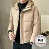 Nova jaqueta de inverno quente e espessa Tangkezhe para homens, casaco puffer casual com capuz à prova de frio e quente para homens