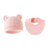2024 Novo Conjunto de Chapéu de Bebê e Babador para Saliva Chapéu com Capuz de Orelha para Recém-Nascido Babador de Algodão Puro Chapéu Fetal