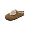 Mocasines de mujer lindos sin cordones con plataforma interior, ribete de encaje, suela suave y diseño de punta cerrada, adecuados para uso en exteriores en otoño, color beige, 2026
