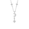 Star Moon Sterling Silver 925 Colar Niche Design Light Luxury Zircon Bamang Star Clavicle Chain Ins Tassel Pendant