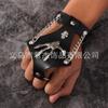 Pulsera Punk de Personalidad Europea y Americana con Remaches de Calavera, Pulsera de Moda para Hombre Exagerada de Estilo Gótico Retro, Pulsera Transfronteriza para Hombre