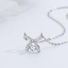 Colar de Laço Feminino Prata de Lei S925 Pingente Coração Pulsante Luxo Acessível de Ponta Design de Nicho Corrente Elegante para Clavícula
