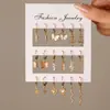Set de Pendientes Geométricos Cruzados Diseño de Mariposa Flor Corazón Serpiente Pendientes de Botón Pequeños Dulces Sencillos Set de Múltiples Piezas para Mujeres